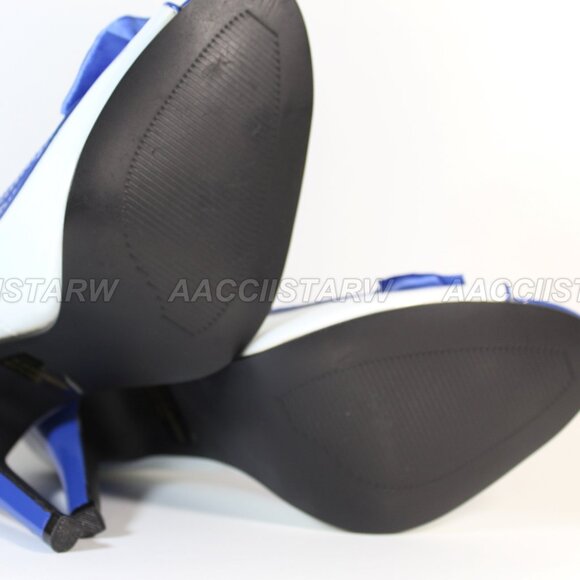 Ellie Anchor sailor cosplay white blue peep toe 5 inch heels size 9 - Picture 12 of 12